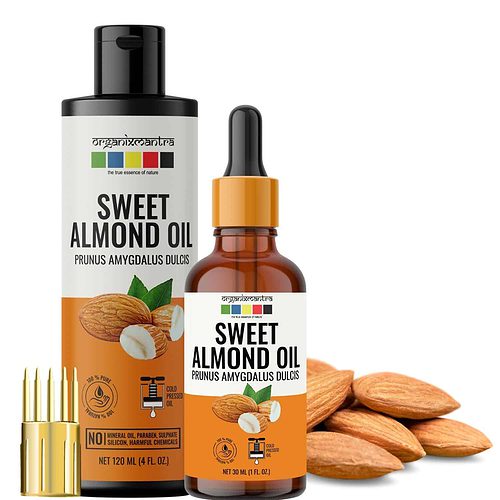 Sweet Almond Oil Carrier Oil, Organic, Cold Pressed