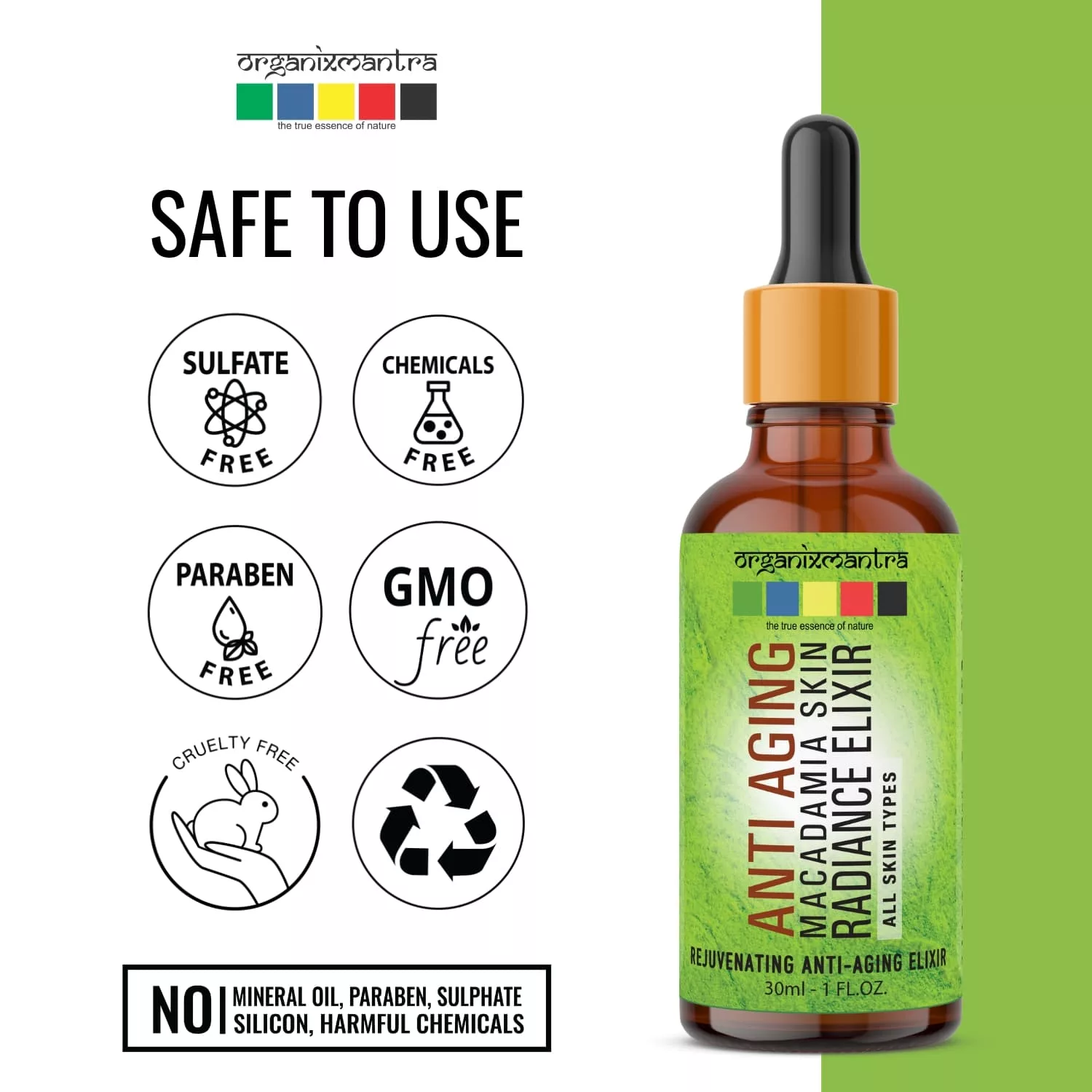 Anti Aging Macadamia Radiance Elixir for Face 5 Organix_Mantra_anti_aging_serum
