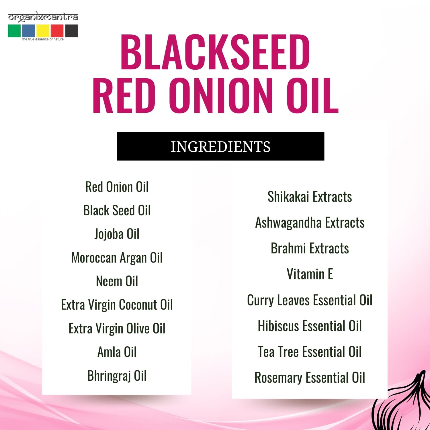 Blackseed Red Onion Hair Oil 3 onion oil for hair care