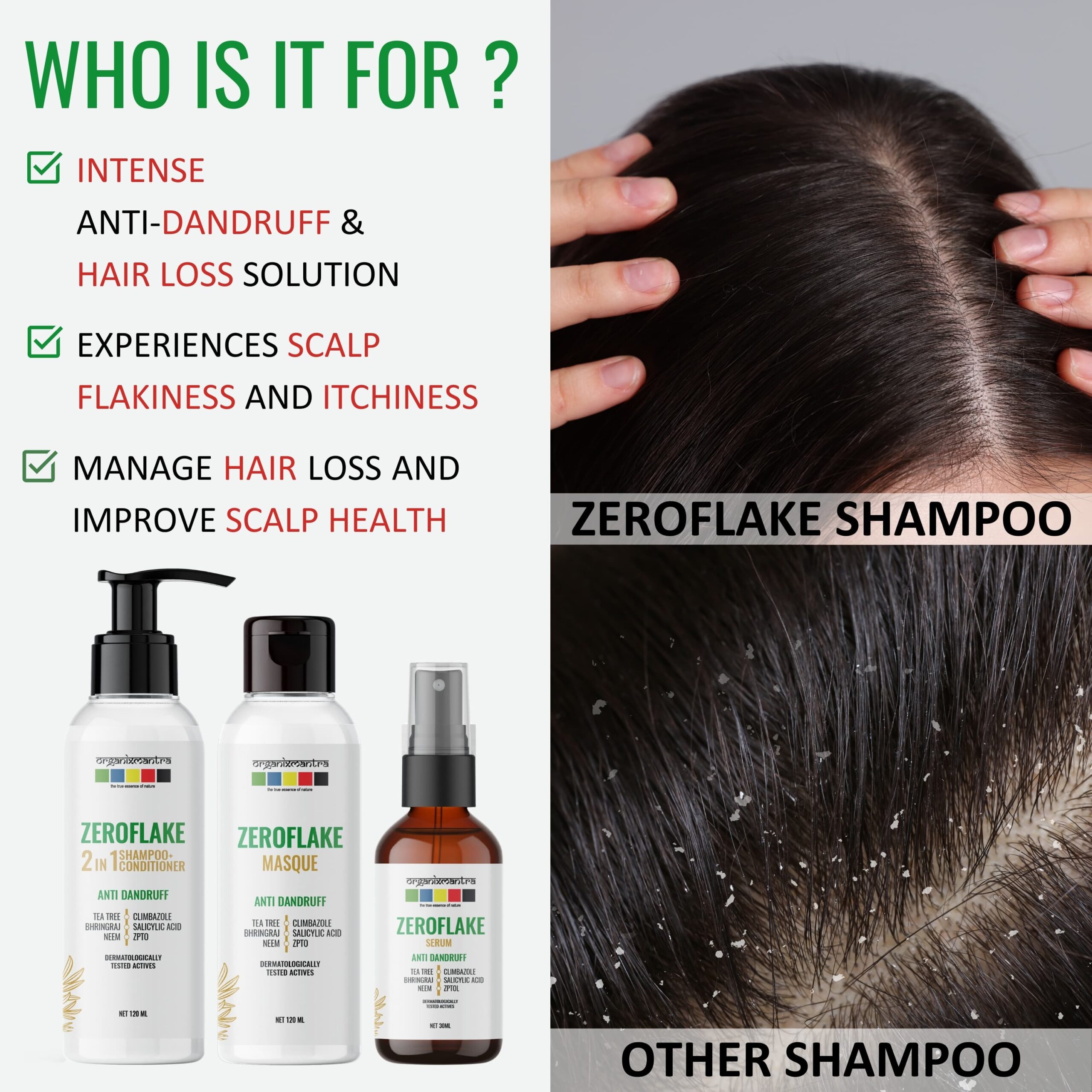 ZeroFlake Anti Dandruff 2-in-1 Shampoo & Conditioner 6 shampoo for dandruff and itchy scalp