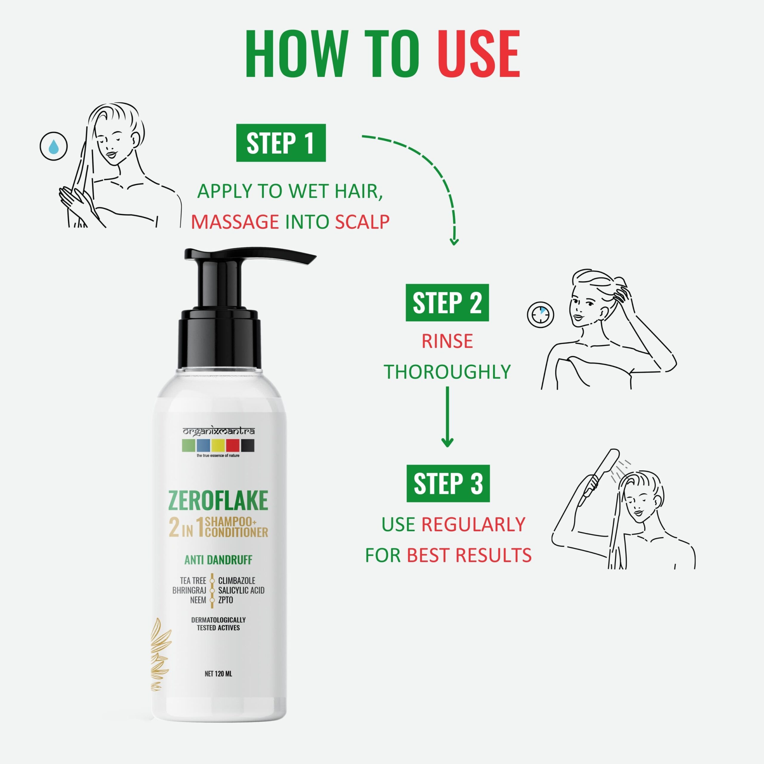 ZeroFlake Anti Dandruff 2-in-1 Shampoo & Conditioner 5 zeroflake shampoo for dandruff