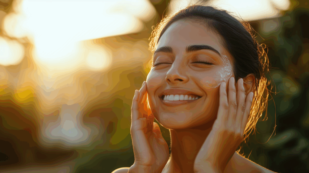 For Sensitive vs. Acne-Prone vs. Aging Skin 3 applying_sunscreen_face