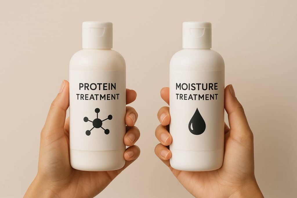 protein moisture treatment bottles hands