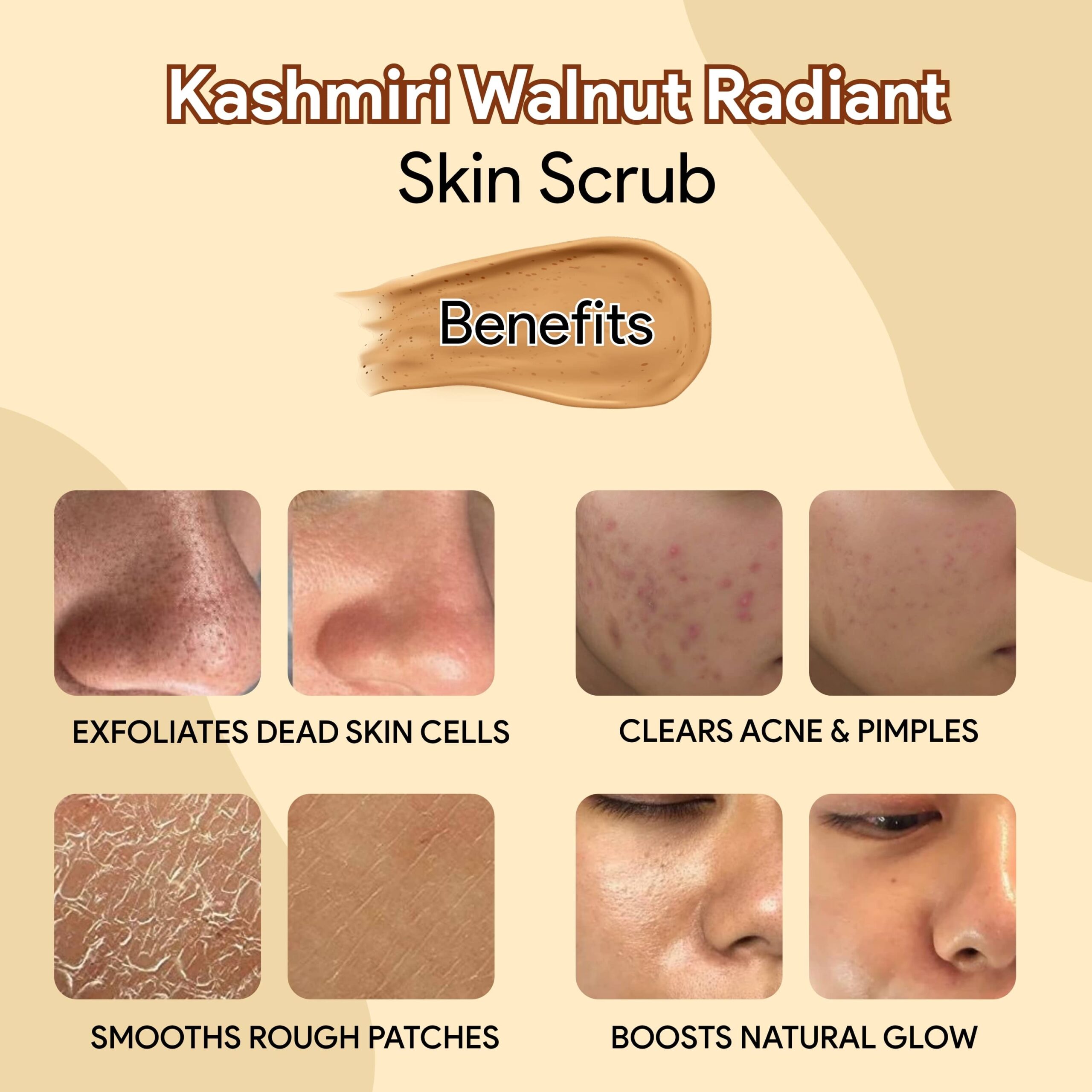 Kashmiri Walnut Face Scrub 4 walnut scrub for boosts natural glow